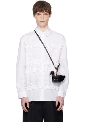 Simone Rocha White Lace Ribbon Trim Easy Shirt