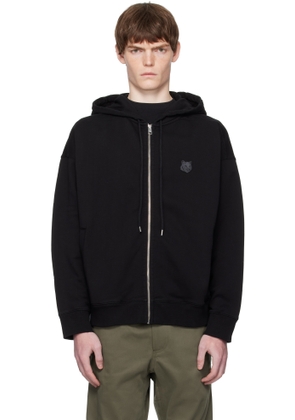 Maison Kitsuné Black Bold Fox Head Patch Fullzip Oversize Hoodie
