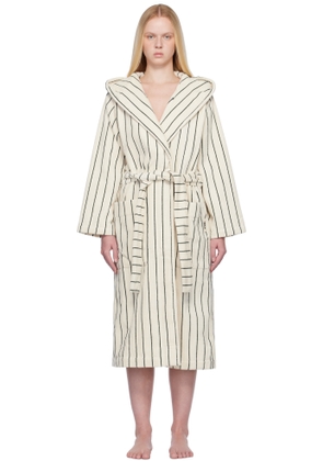 Tekla Off-White & Green Terry Hooded Bathrobe
