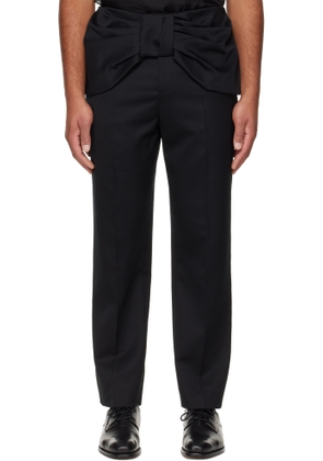 Simone Rocha Black Bow Waist Straight Leg Trousers