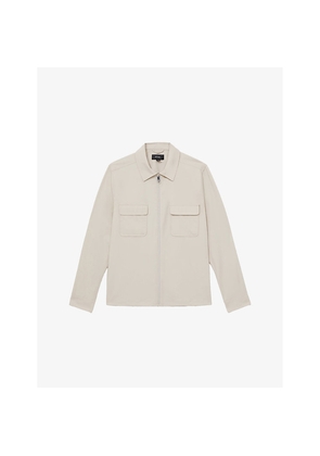 Mens Reiss Ascend Patch-Pocket Woven Overshirt