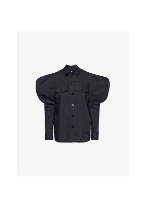 Womens Sacai Exaggerated-Sleeve Regular-Fit Woven Shirt