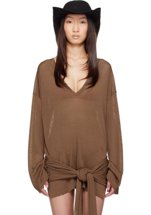 The Attico Black Embroidered Hat