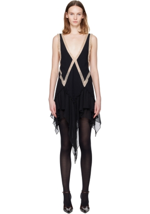 The Attico Black Beaded Minidress