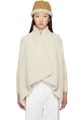LE17SEPTEMBRE Beige Shawl Collar Faux-Shearling Vest