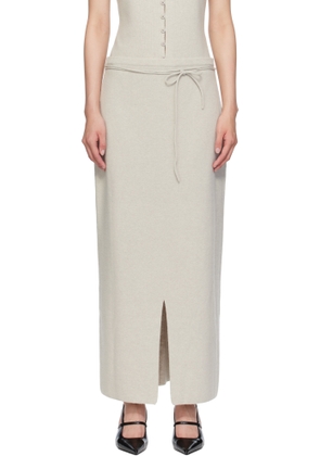 LE17SEPTEMBRE Gray String Straight Knit Maxi Skirt
