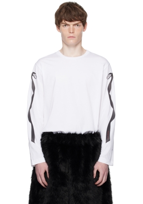Simone Rocha White Ribbon Bow Tail Long Sleeve T-shirt