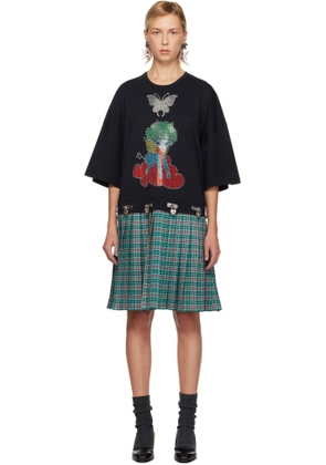 Chopova Lowena Black & Green Spaced Out T-Shirt Minidress