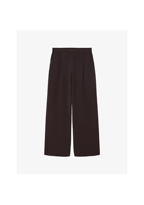 Womens Allsaints Aleida Wide-Leg Mid-Rise Woven Trousers