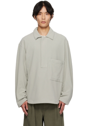 LE17SEPTEMBRE Gray Waffle Half-Zip Polo