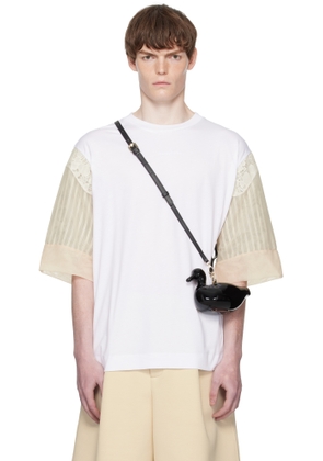 Simone Rocha White Trapped Lace Patchwork T-shirt