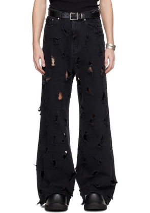 MATIÈRES FÉCALES Black Destroyed Jeans