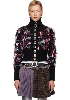 Chopova Lowena Black Washed Up Cardigan