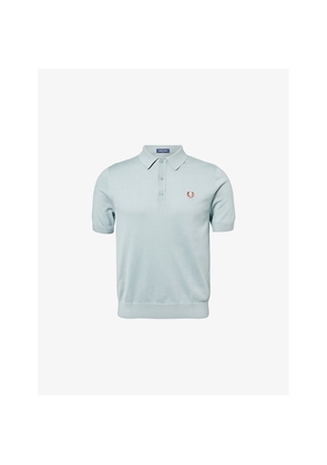 Mens Fred Perry Brand-Embroidered Knitted Cotton Polo Shirt