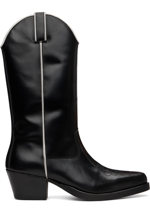 Ernest W. Baker Black High Western Boots