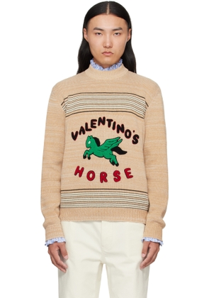 Valentino Beige 'Valentino's Horse' Sweater