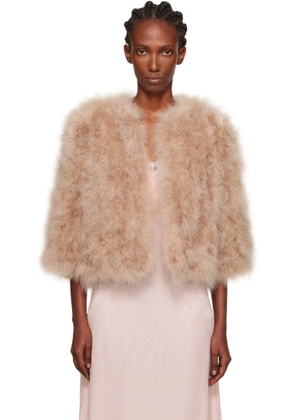 Yves Salomon Beige Short Feather Jacket