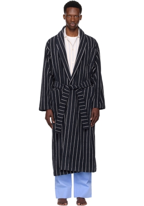 Tekla Navy Terry Classic Bathrobe