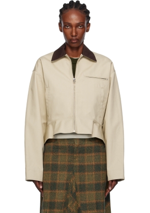 JW Anderson Beige Curved Hem Workwear Jacket