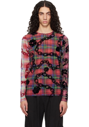 Chopova Lowena Red Lady Chain Flocked Mesh T-shirt