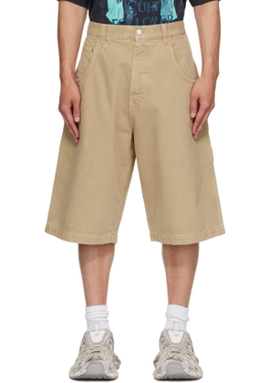 VETEMENTS Beige Hip-Hop Denim Shorts