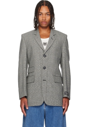 VETEMENTS Gray Fitted Zip Tailored Blazer