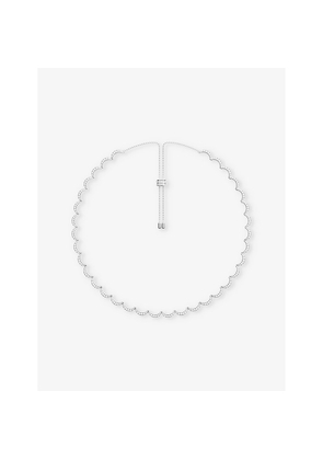 Womens Apm Monaco Wavy Sterling-Silver and Cubic Zirconia Necklace