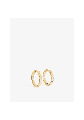 Womens Apm Monaco Dainty 18ct Yellow Gold-Plated Alloy and Cubic Zirconia Hoop Earrings