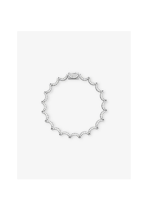 Womens Apm Monaco Wavy Sterling-Silver and Cubic Zirconia Bracelet