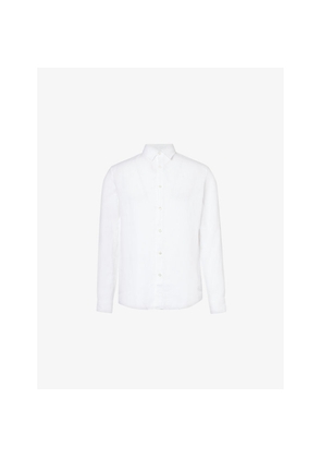 Mens Sunspel Spread-Collar Long-Sleeve Linen Shirt