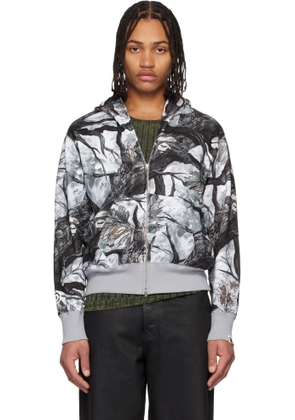 BAPE Gray Tree Edge Camo Shark Full Zip Hoodie
