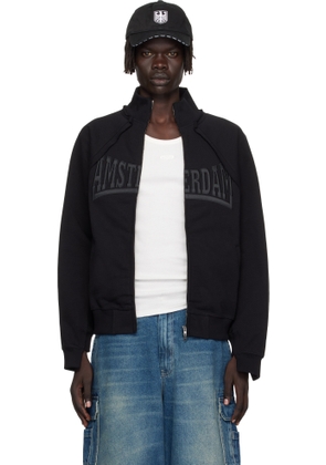 VETEMENTS Black 'Amsterdam' Patched Zip Sweatshirt