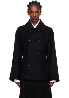 YOHJI YAMAMOTO Black Darts Pea Coat