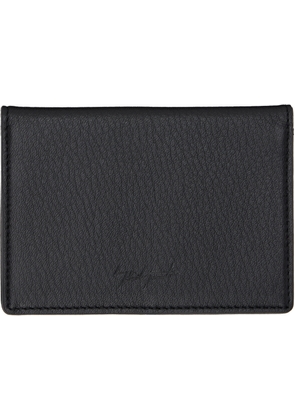 YOHJI YAMAMOTO Black Leather Bifold Card Holder