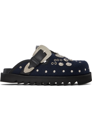 Toga Virilis SSENSE Exclusive Navy Felt Loafers