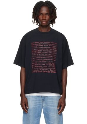 VETEMENTS Black 'Fuck' Regular T-shirt