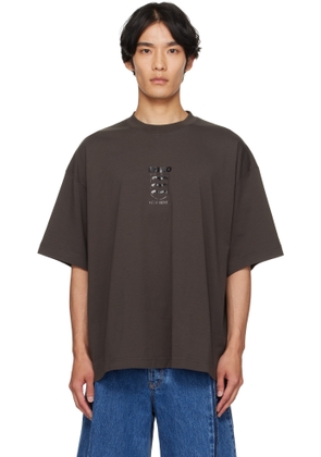 VETEMENTS Brown Bats Logo Regular T-shirt