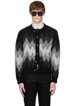 Ernest W. Baker Black & Gray Degrade Jacquard Cardigan