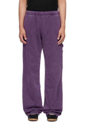 Les Tien Purple Heavyweight Utility Puddle Sweatpants