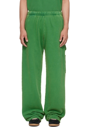 Les Tien Green Heavyweight Utility Puddle Sweatpants