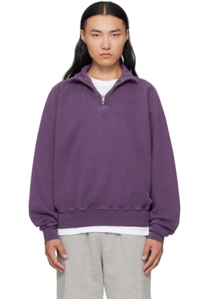 Les Tien Purple Heavyweight Banded Yacht Sweatshirt