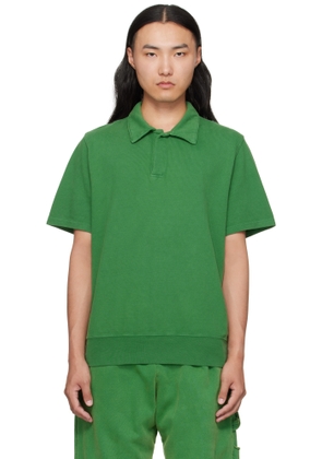 Les Tien Green Piqué S/S Banded Tennis Polo