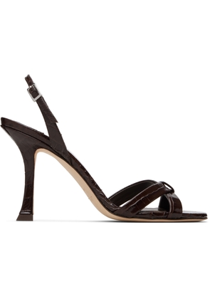 Jimmy Choo Brown Elsy 90 Heeled Sandals