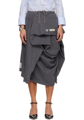 Maison MIHARA YASUHIRO Gray T-shirt Reconstructed Midi Skirt