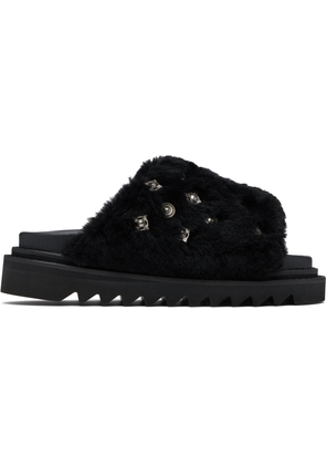 Toga Virilis Black Shearling Sandals