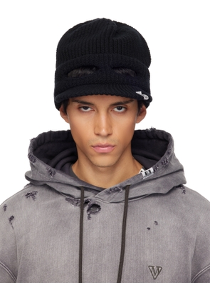 Maison MIHARA YASUHIRO Black Masked Visor Knit Cap