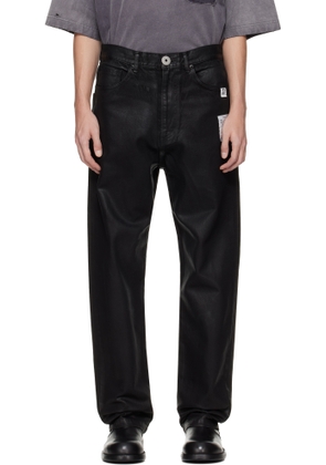 Maison MIHARA YASUHIRO Black Front Coated Denim Jeans