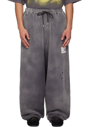 Maison MIHARA YASUHIRO Black Sun Faded Like Sweatpants