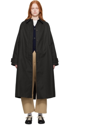 Studio Nicholson Navy Holin Technical Cotton Trench Coat