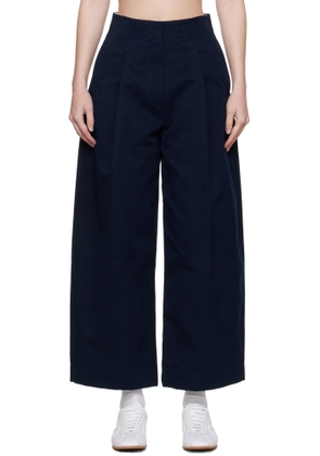 Studio Nicholson Navy Dordoni Volume Trousers